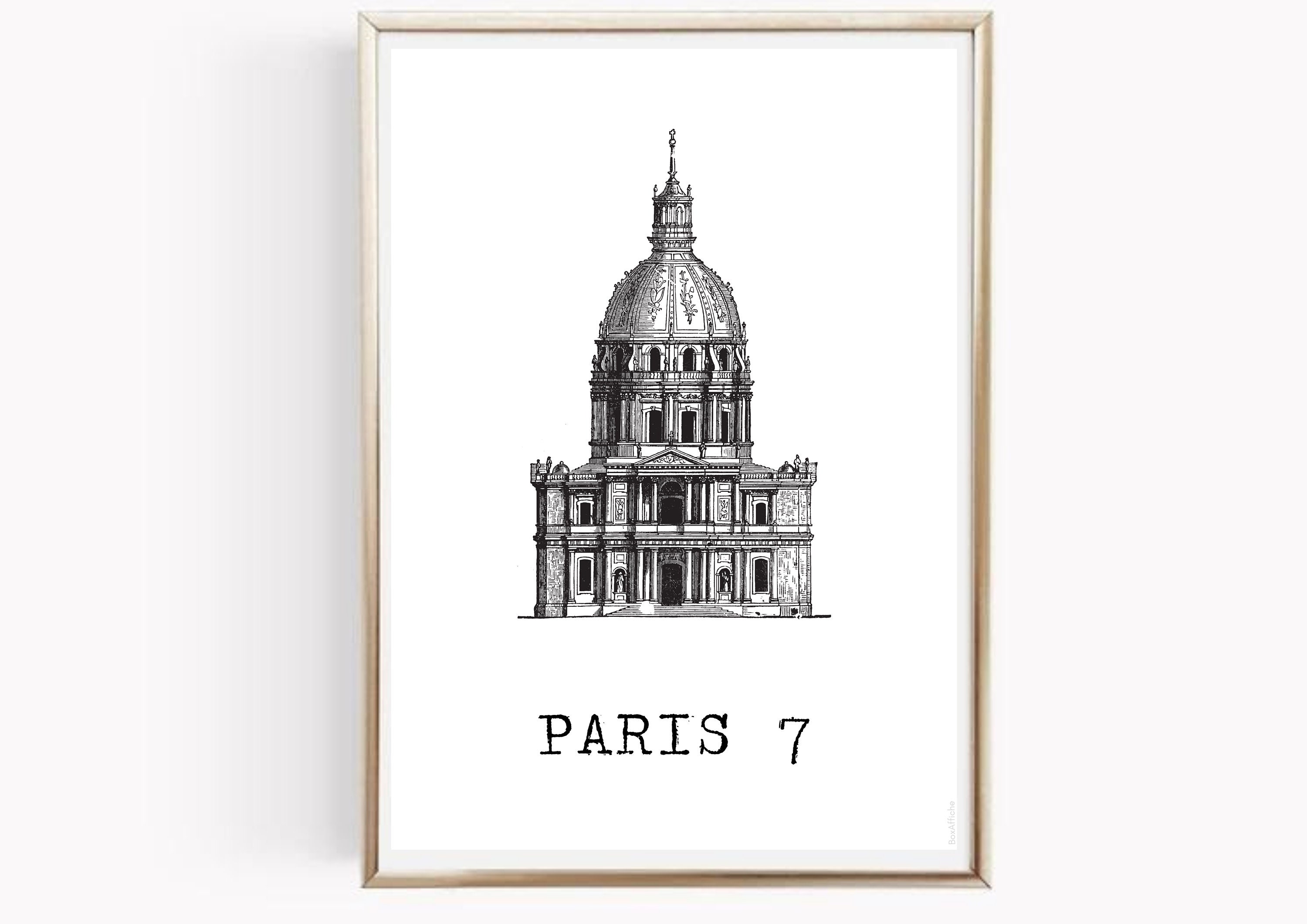 Affiche Ville - Paris Les Invalides Made in France Idée Cadeau