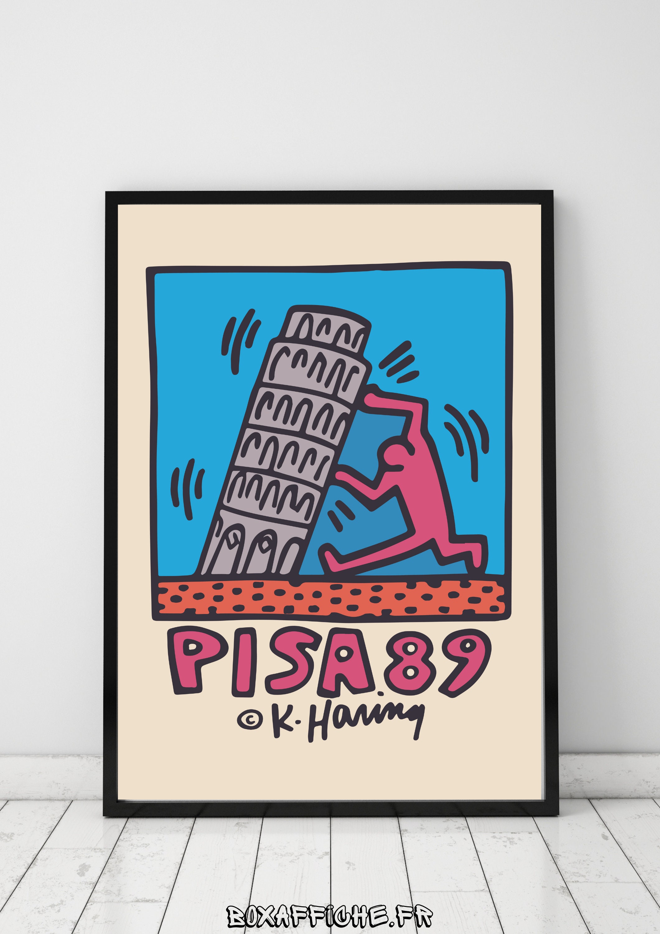 Affiche Art - Keith Haring Pisa 89 Idée Cadeau Option Plastification Décor d'art Mural Envoi Rapide 