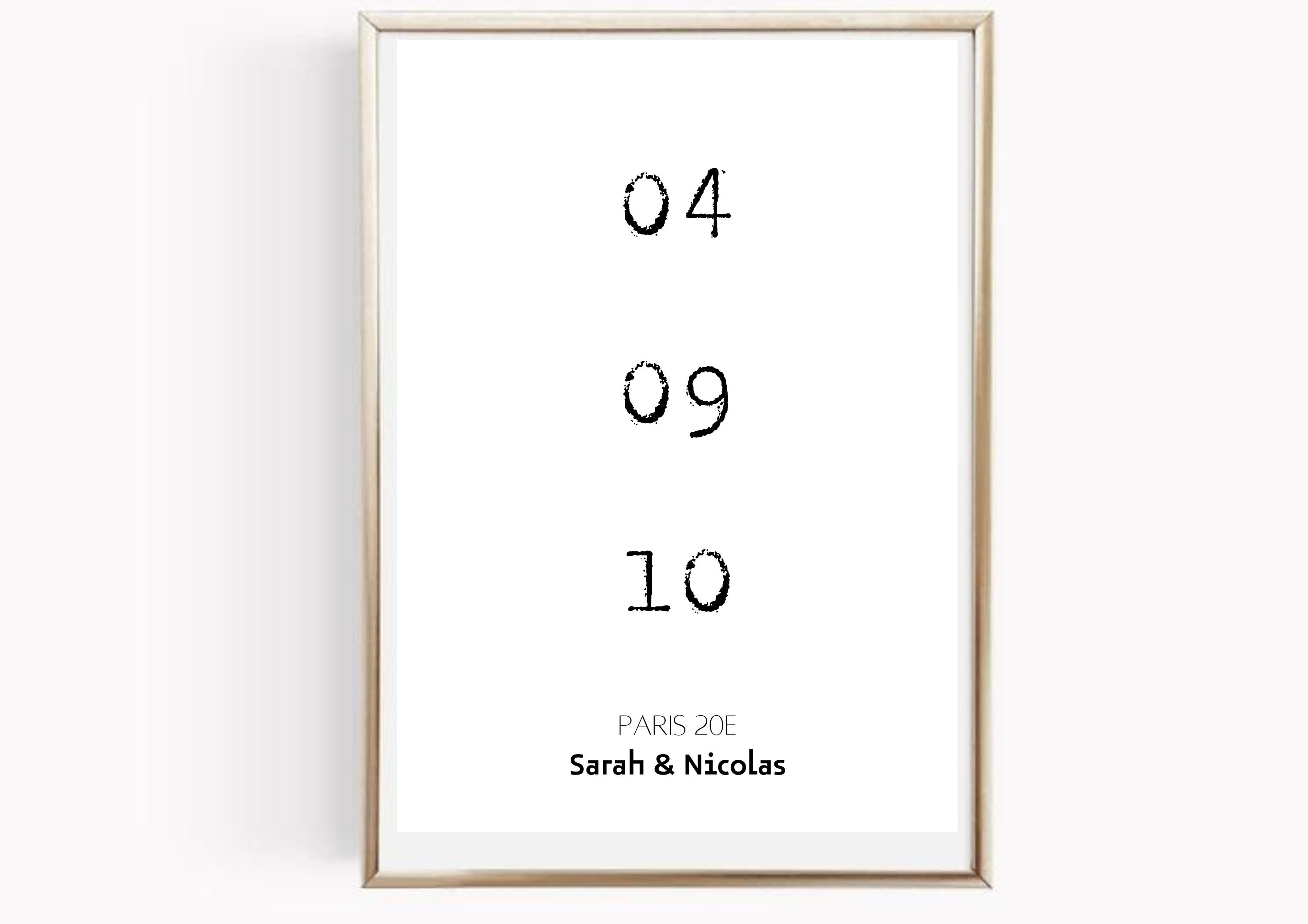 A Personnaliser - Affiche Couple Rencontre Personnalisée Personnalisation Ville Prénoms et Dates Idé