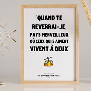 Cinema Poster - Les Bronzés Font du Ski - With or Without Frame - Cult Replica - Gift Idea - Lamination Option