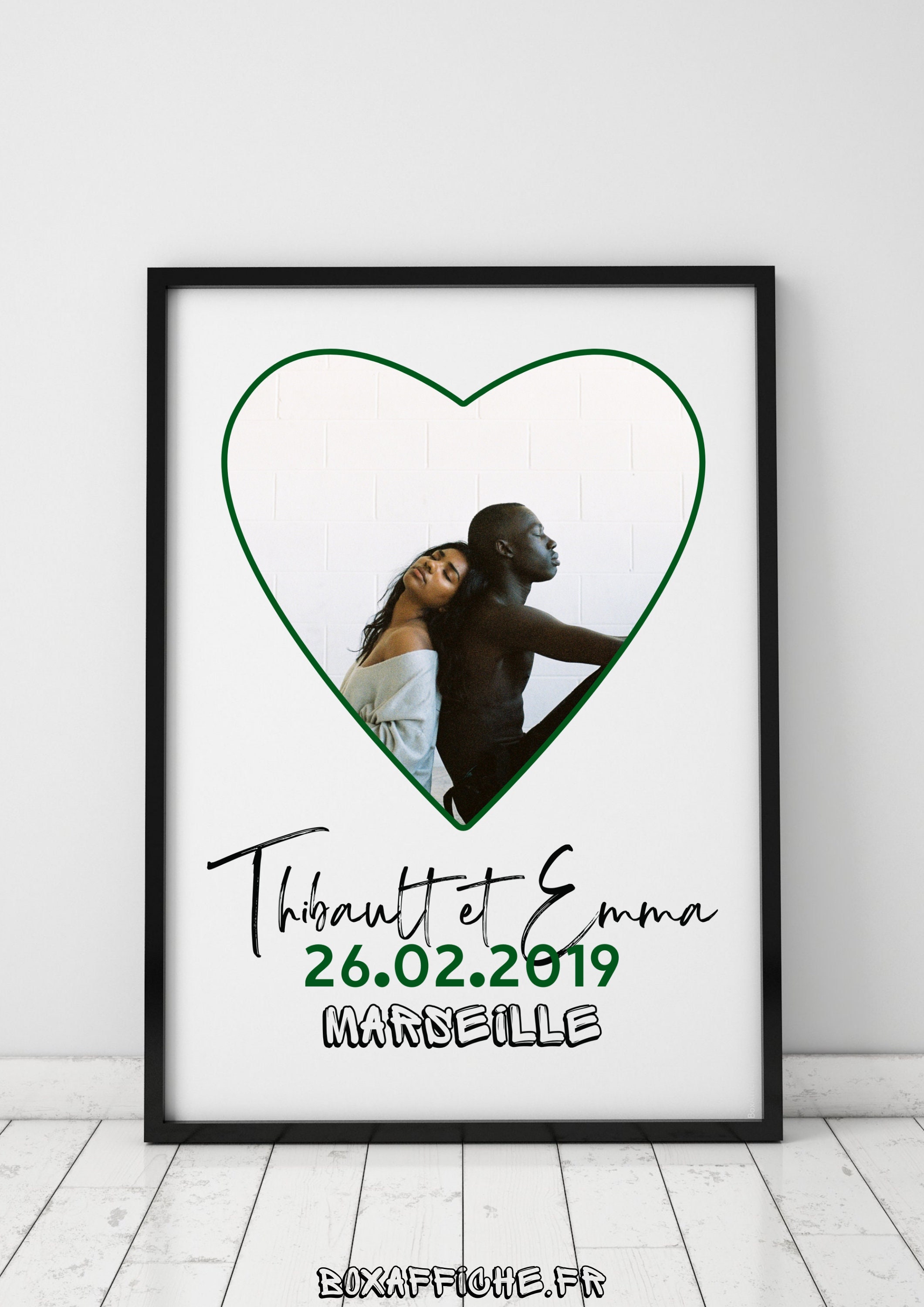 A Personnaliser - Affiche Rencontre Couple Personnalisée avec Photo Saint-Valentin Love Option Plast