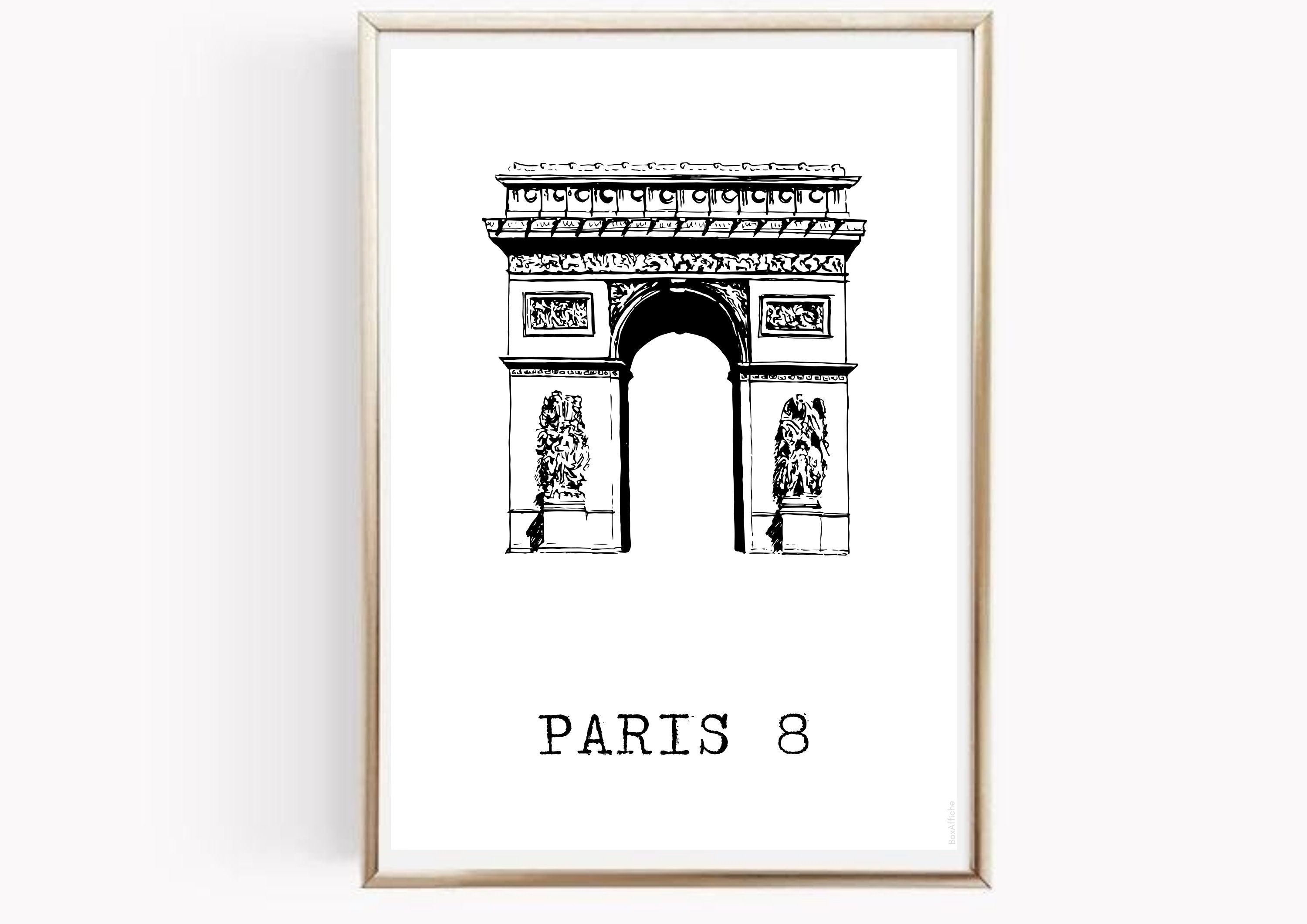 Affiche Ville - Paris Arc de Triomphe Made in France Idée Cadeau