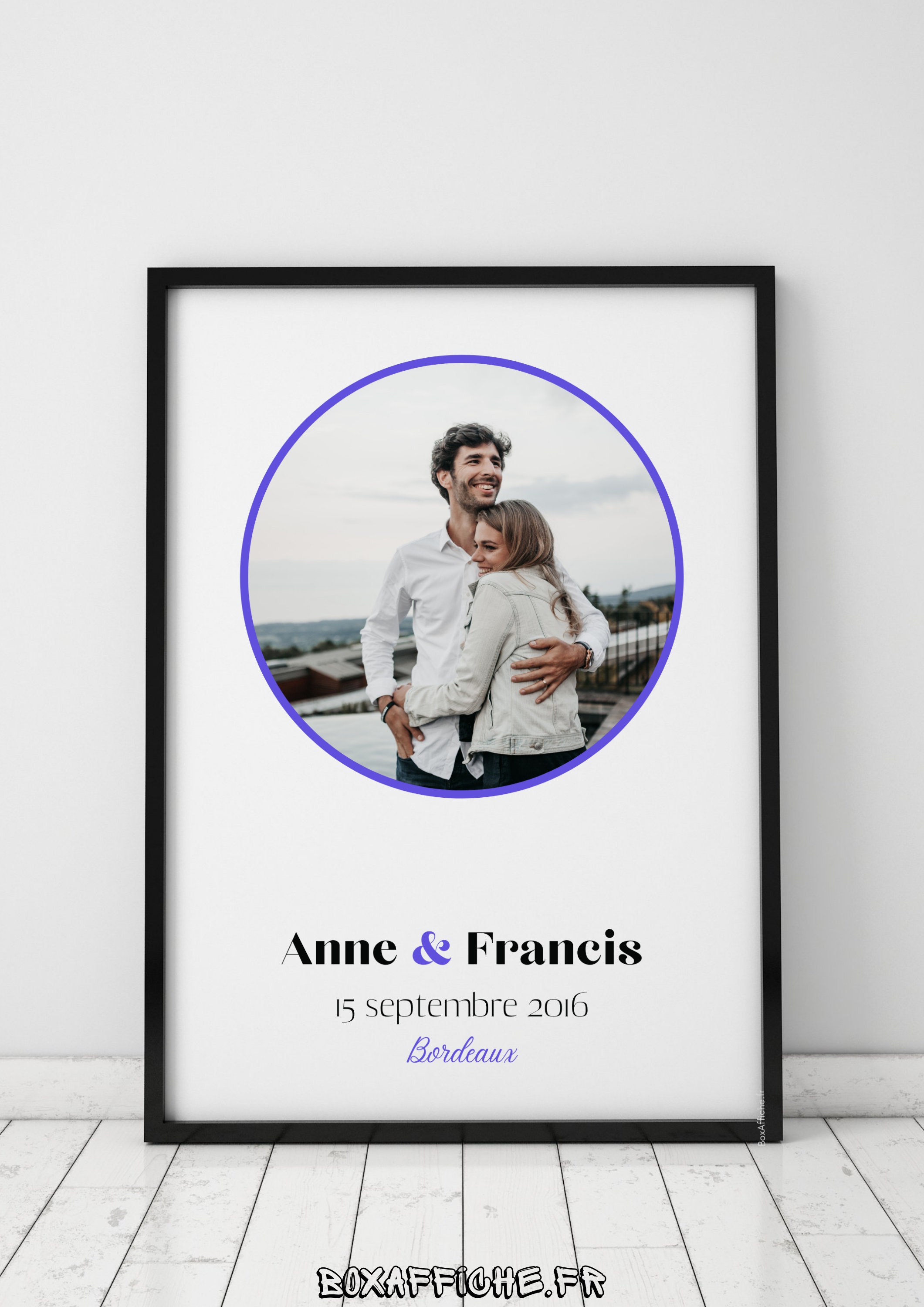 A Personnaliser - Affiche Rencontre Couple Personnalisée avec Photo Saint-Valentin Love Option Plast