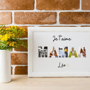 I TAIME MOM - On Glossy Photo Paper - Poster with your family photos - With or Without Frame - Free Colissimo Delivery