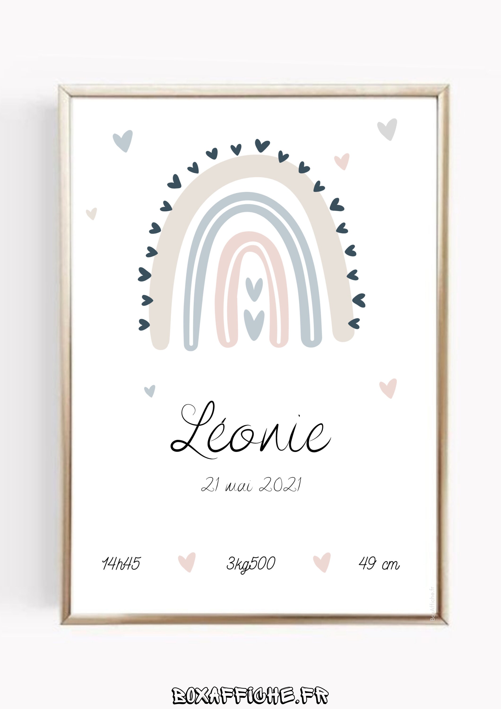 A Personnaliser - Affiche Prénom Personnalisée Naissance Bébé Idée Cadeau Original -Maternité Patern