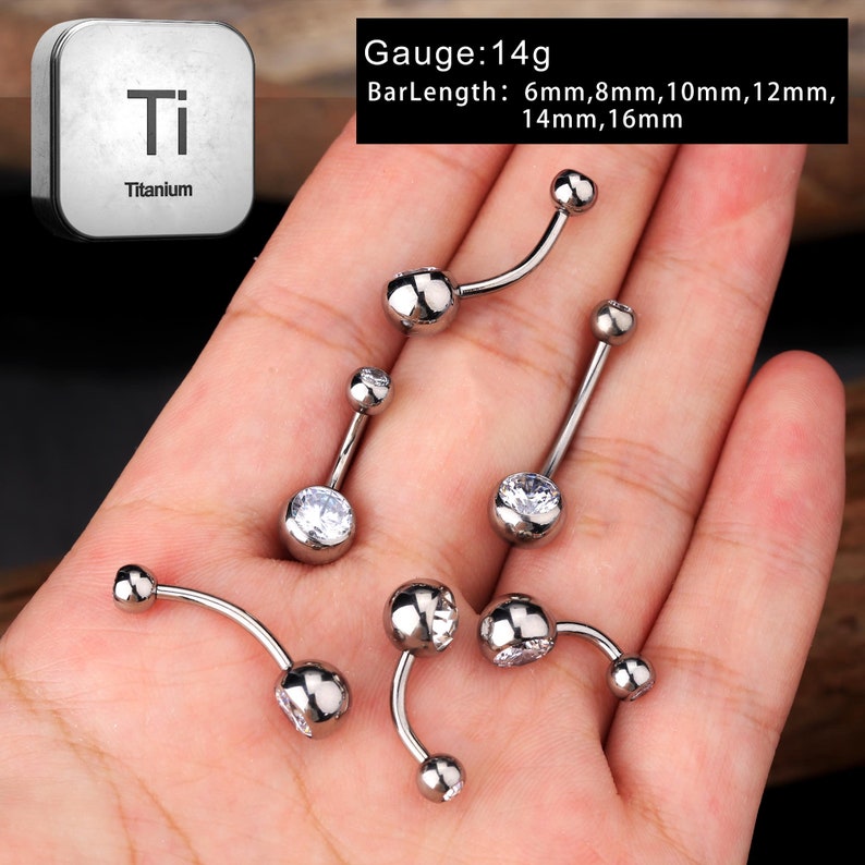 14G Implant Grade Titanium Belly Button Ring-Externally Threaded Navel Ring-6mm-16mm Belly Button Piercing-Navel Piercing Ring-Gift For Her image 3