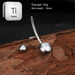 14G Implant Grade Titanium Belly Button Ring-Externally Threaded Navel Ring-6mm-16mm Belly Button Piercing-Navel Piercing Ring-Gift For Her image 4