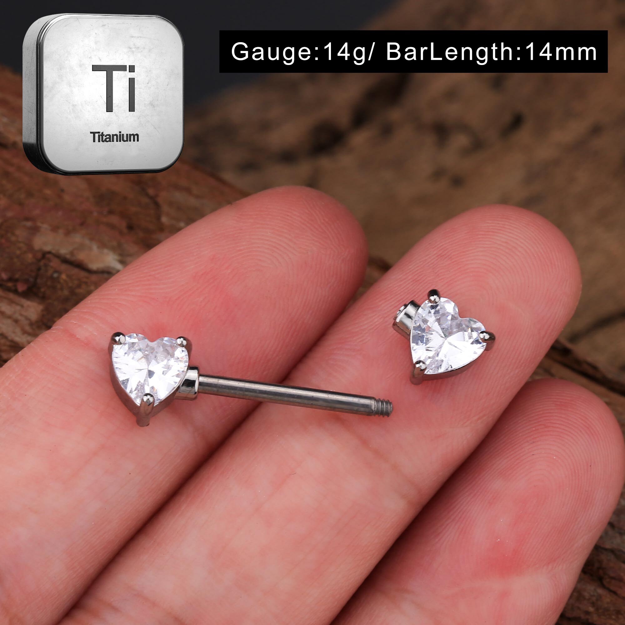 Titanium heart clearance nipple rings