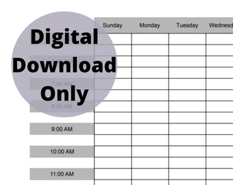 Grey Hourly Week Schedule