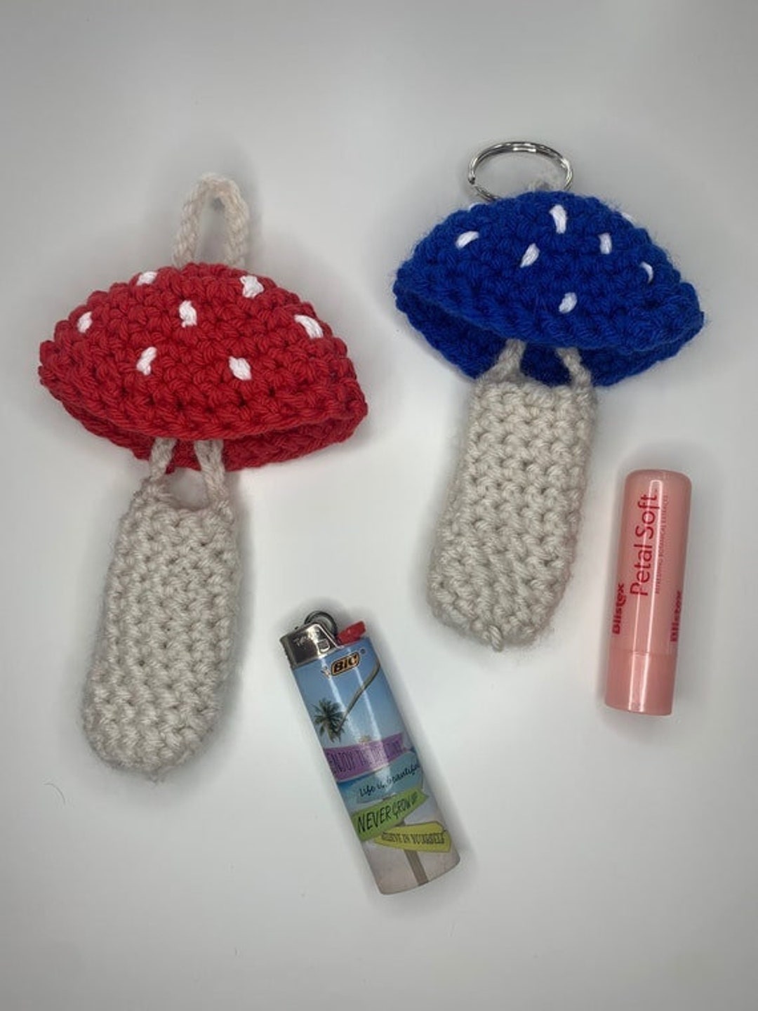 Crochet Mushroom Pouch PATTERN, Lighter Holder, Chapstick Holder, Stash