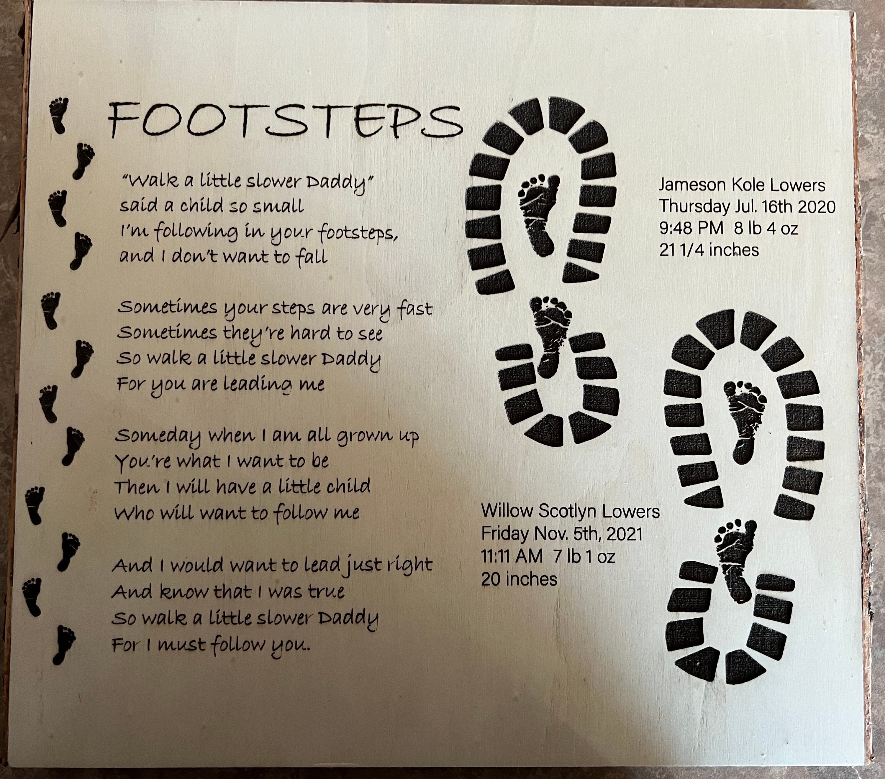Daddy Footsteps Poem Engraving Etsy Daddy Footsteps Poem Engraving Etsy
