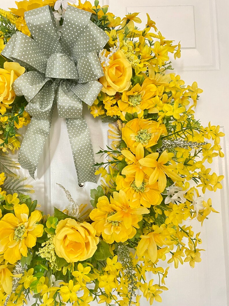 Yellow Forsythia Wreath for Front Door Spring Forsythia Etsy