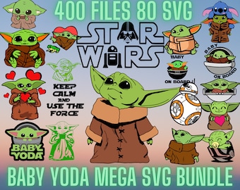 Baby Yoda SVG Bundle, Baby Yoda Digital Files, Baby Yoda svg, Baby Yoda cut files, layered digital vector file, gaming svg, Star Wars SVG