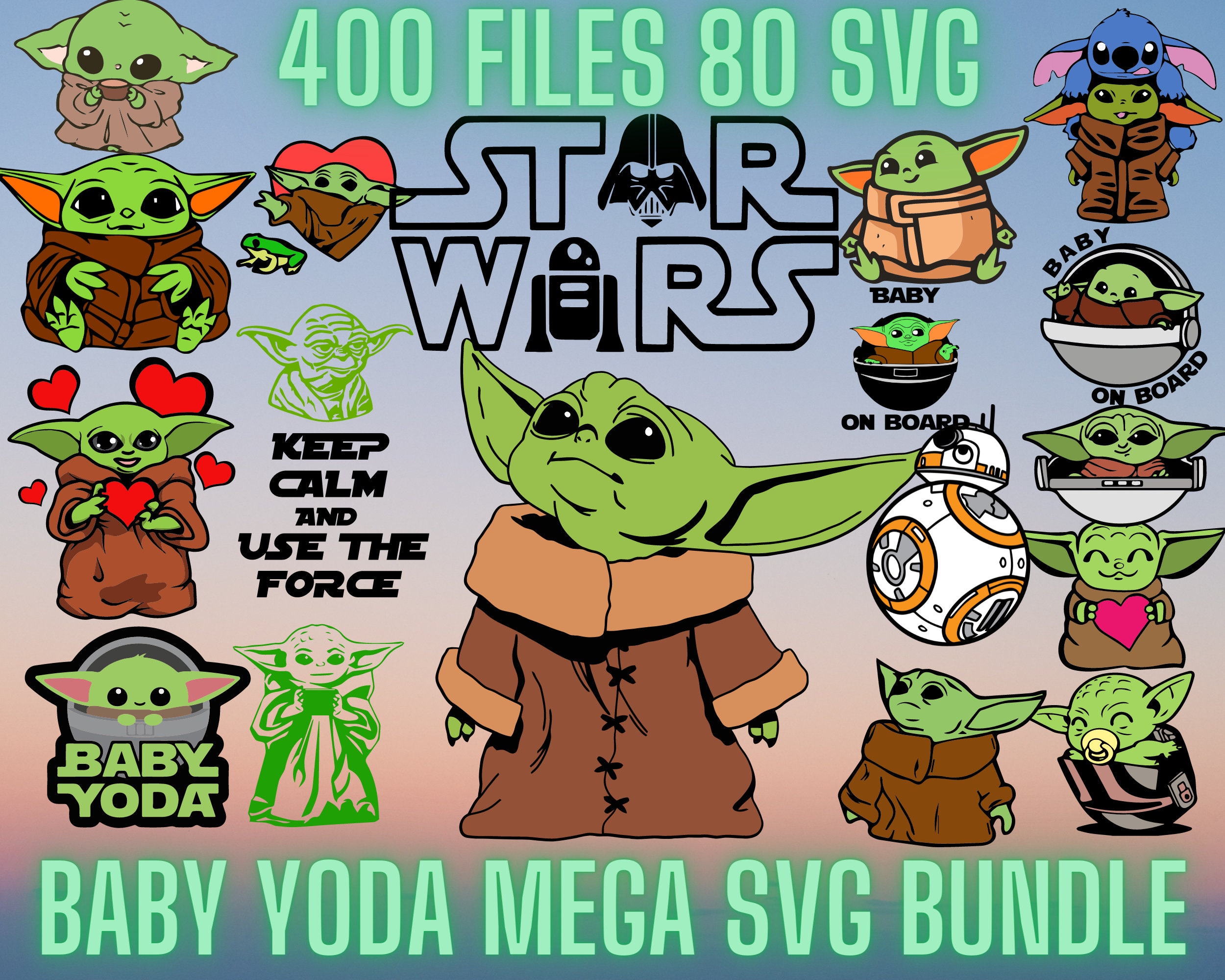 Baby Yoda SVG Bundle, Baby Yoda Digital Files, Baby Yoda Svg, Baby Yoda