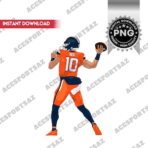 Bo Nix Celebrating Denver PNG High Quality Instant Digital Download