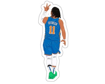 Jalen Brunson 3-poängsfirande New York-klistermärke