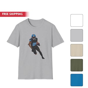 T-shirt Jahmyr Gibbs Celebrating Detroit, cadeau voor Detroit-fan, hoogwaardige handgetekende kunst