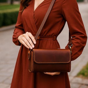 Mini Leather Shoulder Bag Pattern: Retro Handbag DIY (PDF Download A4 Format)