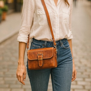 Patrón para mini bolso de hombro de piel – Bolso retro DIY (Plantilla PDF)