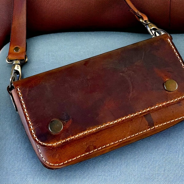 Patrón de mini bolso retro de piel – Bolso vintage cosido a mano (plantilla PDF)