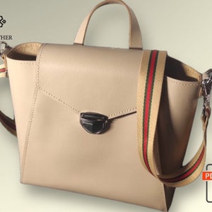 Modèle PDF de sac à main en cuir, sac en cuir pour femme, cuir numérique, cuir à faire soi-même, modèle en cuir, cuir fait main, modèle numérique