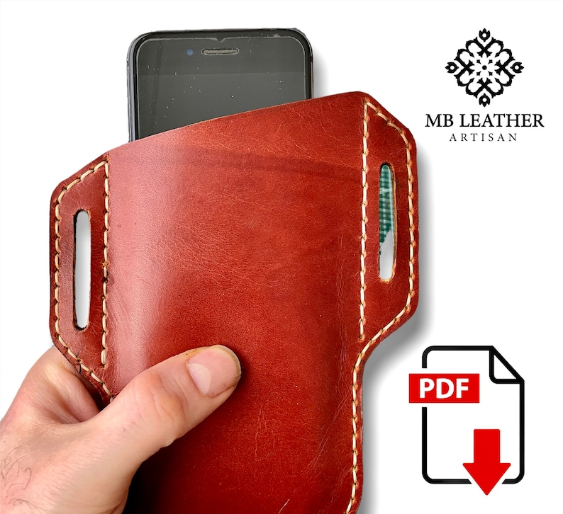PDF Pattern Leather Phone Holster Handmade Leather Leather Etsy