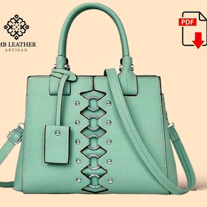 PDF Schnittmuster Leder Handtasche , Leder Damentasche, Leder Digital , Leder DIY, Leder Schnittmuster, Leder Handmade, Vorlage Digital