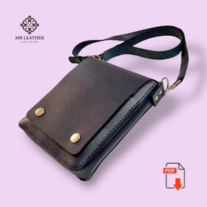 PDF Pattern Leather Messenger Bag | Shoulder bag | Casual Bag Pattern | Leather Crossbody Template | Diy Bag, steampunk bag pattern