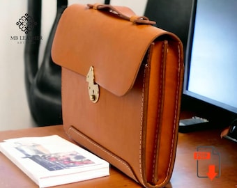 PDF Pattern Leather Messenger Bag  | Man Messenger Bag | Woman Messenger Bag | Shoulder Messenger Bag | Bag Pattern Pdf | Briefcase Pattern