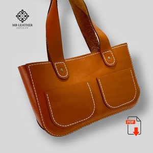 PDF Schnittmuster Leder Handtasche , Leder Damentasche, Leder Digital , Leder DIY, Leder Schnittmuster, Leder Handmade, Vorlage Digital