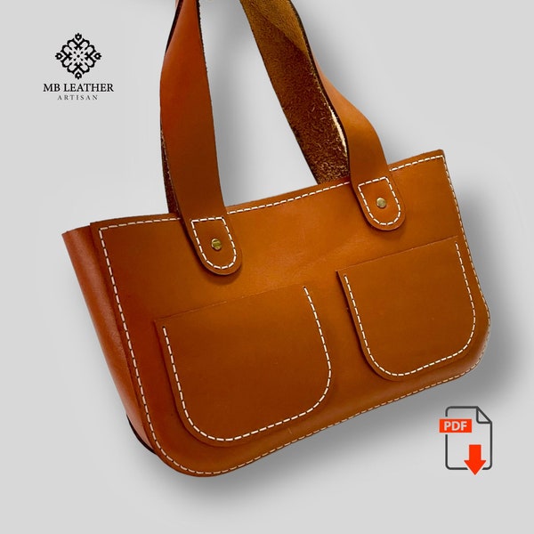 PDF Pattern Leather Hand Bag, Leather Women's Bag, Leather Digital, Leather DIY, Leather Pattern, Leather Handmade, Template Digital