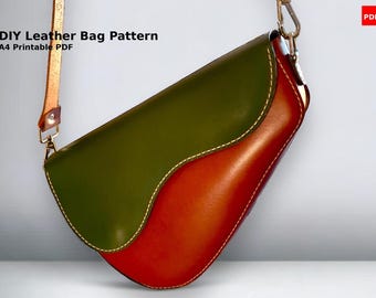 Patron de sac à main en cuir - Sac à bandoulière rétro, A4 imprimable (PDF)