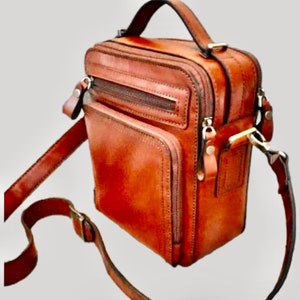 PDF Pattern Leather Messenger Bag Shoulder bag Casual Bag Pattern Leather Crossbody Template Diy Bag, steampunk bag pattern image 6