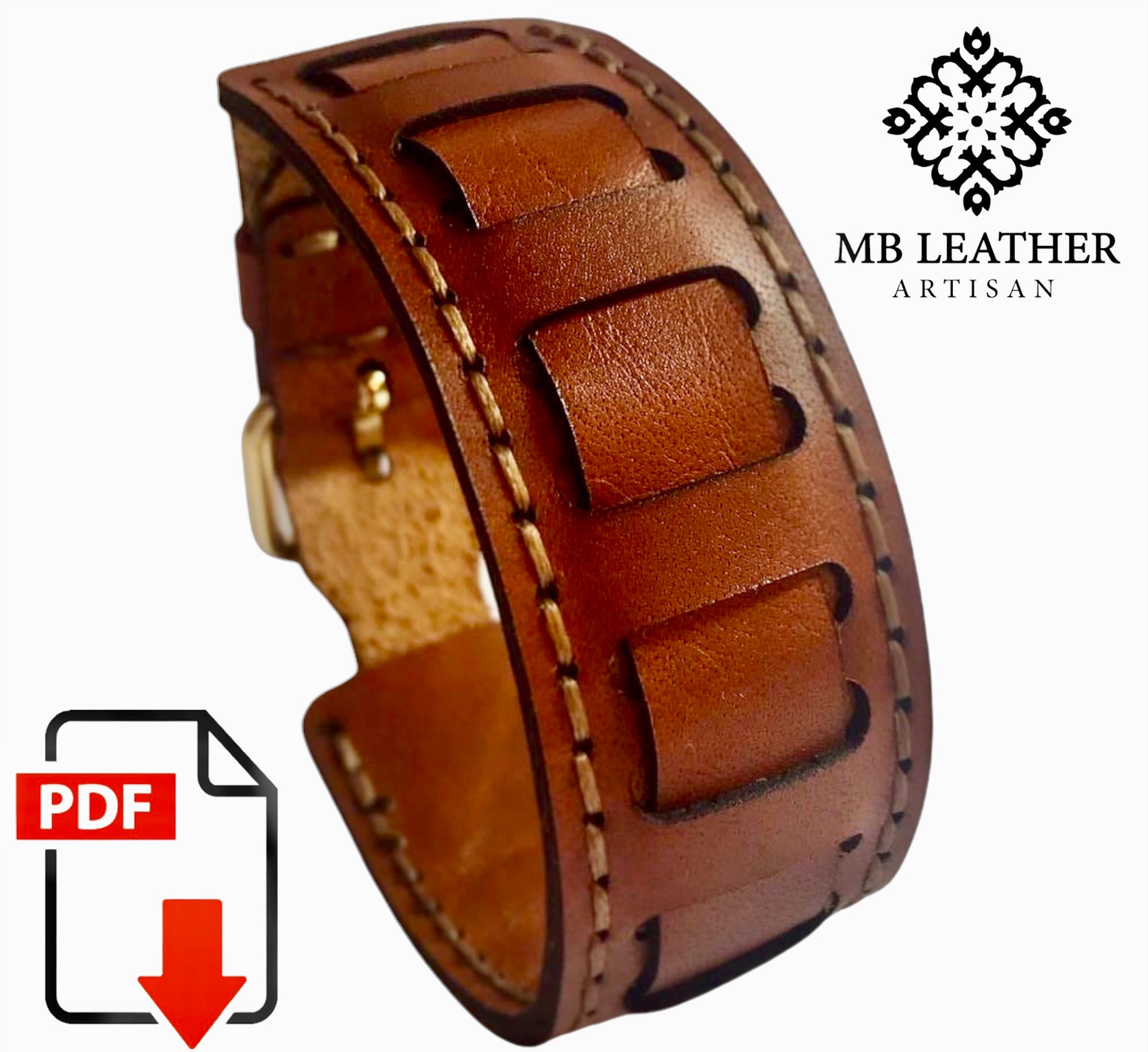 PDF Pattern Leather Bracelet Download Easy Pattern Leather DIY Etsy