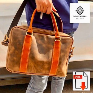 Patrón PDF Bolso Bandolera de Piel / Bolso Bandolera Hombre / Bolso Bandolera Mujer / Bolso Bandolera de Hombro / Patrón Bolso Pdf / Patrón Maletín
