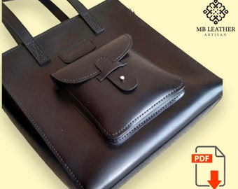 Patrón PDF para bolso bandolera de piel / Maletín DIY