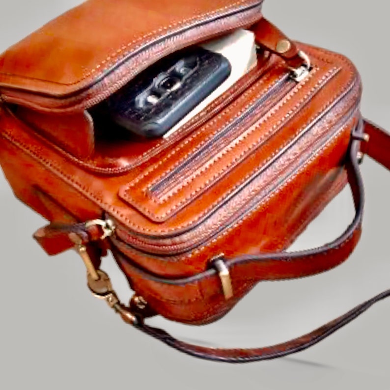 PDF Pattern Leather Messenger Bag Shoulder bag Casual Bag Pattern Leather Crossbody Template Diy Bag, steampunk bag pattern image 2
