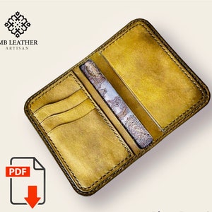 PDF Template - Leather Wallet Pattern - Leather DIY - Pdf Download - Wallet Template