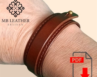 Leather Bracelet PDF Pattern, Easy Steampunk DIY Wristband (A4)