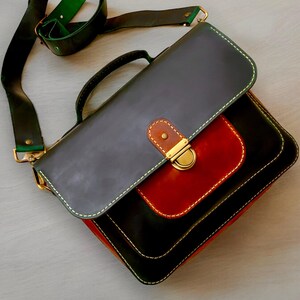Sac messager en cuir à motif PDF | Sac à bandoulière | Modèle de sac décontracté | Modèle à bandoulière en cuir | Sac à main, modèle de sac steampunk