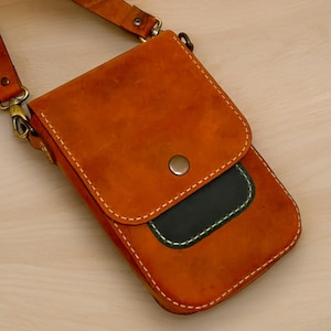 PDF Pattern Leather Phone Bag, Leather Bag, Cellphone Bag, Handmade Leather, Leather DIY, Leather Pattern, Template Digital