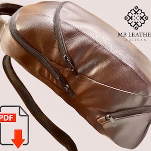 Leder Rucksack PDF Schnitt | Frau Rucksack Vorlage | Handgemachte Leder Rucksack Digital Pdf | Frau Taschen Vorlage | Selbstgemachter Rucksack