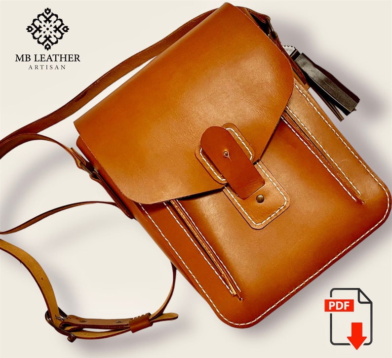 PDF Pattern Leather Messenger Bag Shoulder Bag Casual Bag Etsy