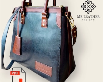 Molde em PDF para bolsa de couro, modelo faça você mesmo para bolsa feminina (A4)
