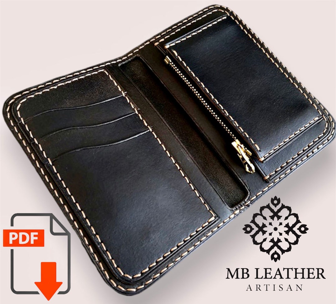 PDF Template - Leather Wallet Pattern - Leather DIY - Pdf Download ...