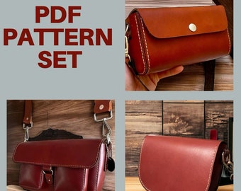 PDF leren patroonset - handtaspatroon - 3 verschillende ontwerpen inbegrepen