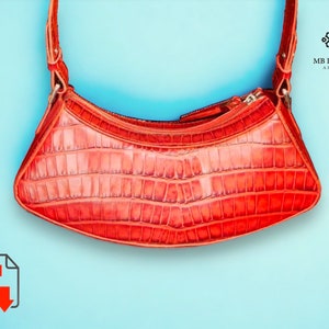 PDF Schnittmuster Leder Handtasche , Leder Damentasche, Leder Digital , Leder DIY, Leder Schnittmuster, Leder Handmade, Vorlage Digital