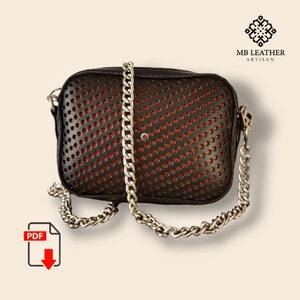 PDF Schnittmuster Leder Handtasche , Leder Damentasche, Leder Digital , Leder DIY, Leder Schnittmuster, Leder Handmade, Vorlage Digital