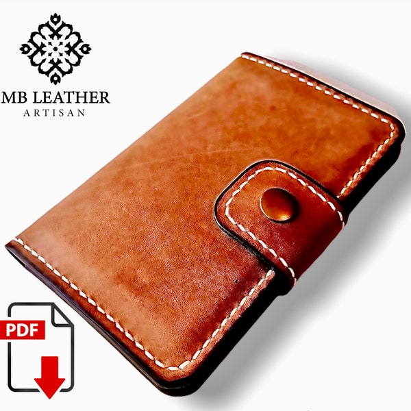 PDF Template - Leather Wallet Pattern - Leather DIY - Pdf Download - Wallet Template - Leather Portmone Pattern
