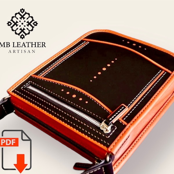 PDF Pattern Leather Small Messenger Bag | Bag Pattern | Leather Small Crossbody Template | Diy Bag, steampunk bag pattern